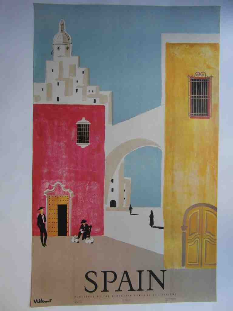 Travel Poster Spain Villemot Vintage Advert A4 Photo Print