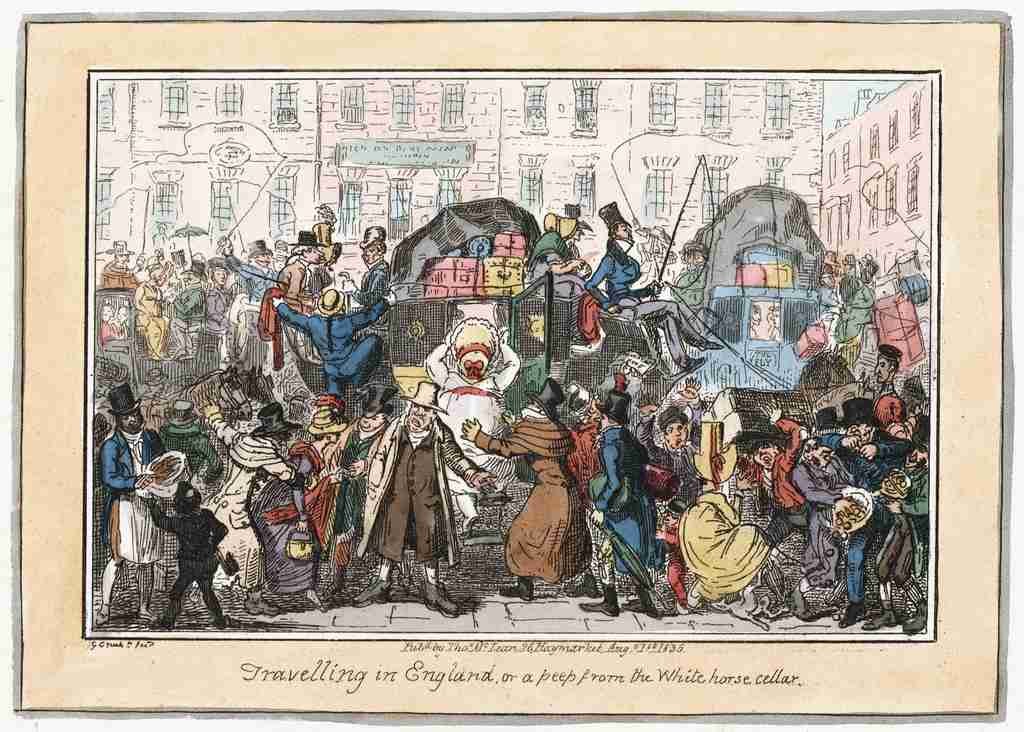 Travelling 1835 Cartoon Joke 001 Vintage A4 Photo Print