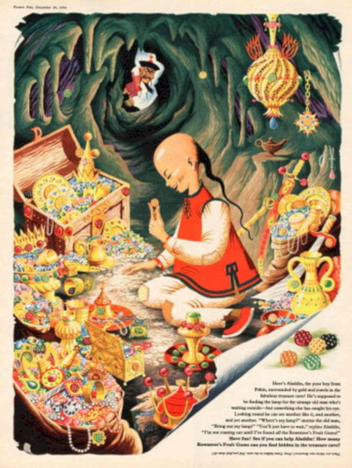 Treasure Cave Fruit 1950s Vintage Retro Advert Poster