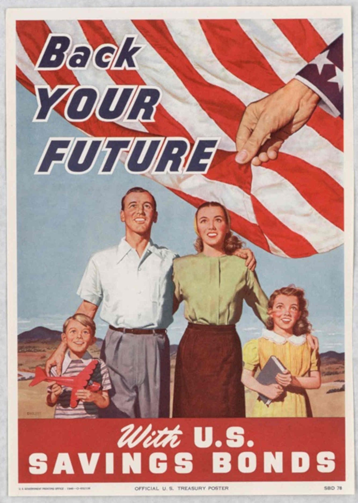 Treasury Family Future American World War II Advert Poster
