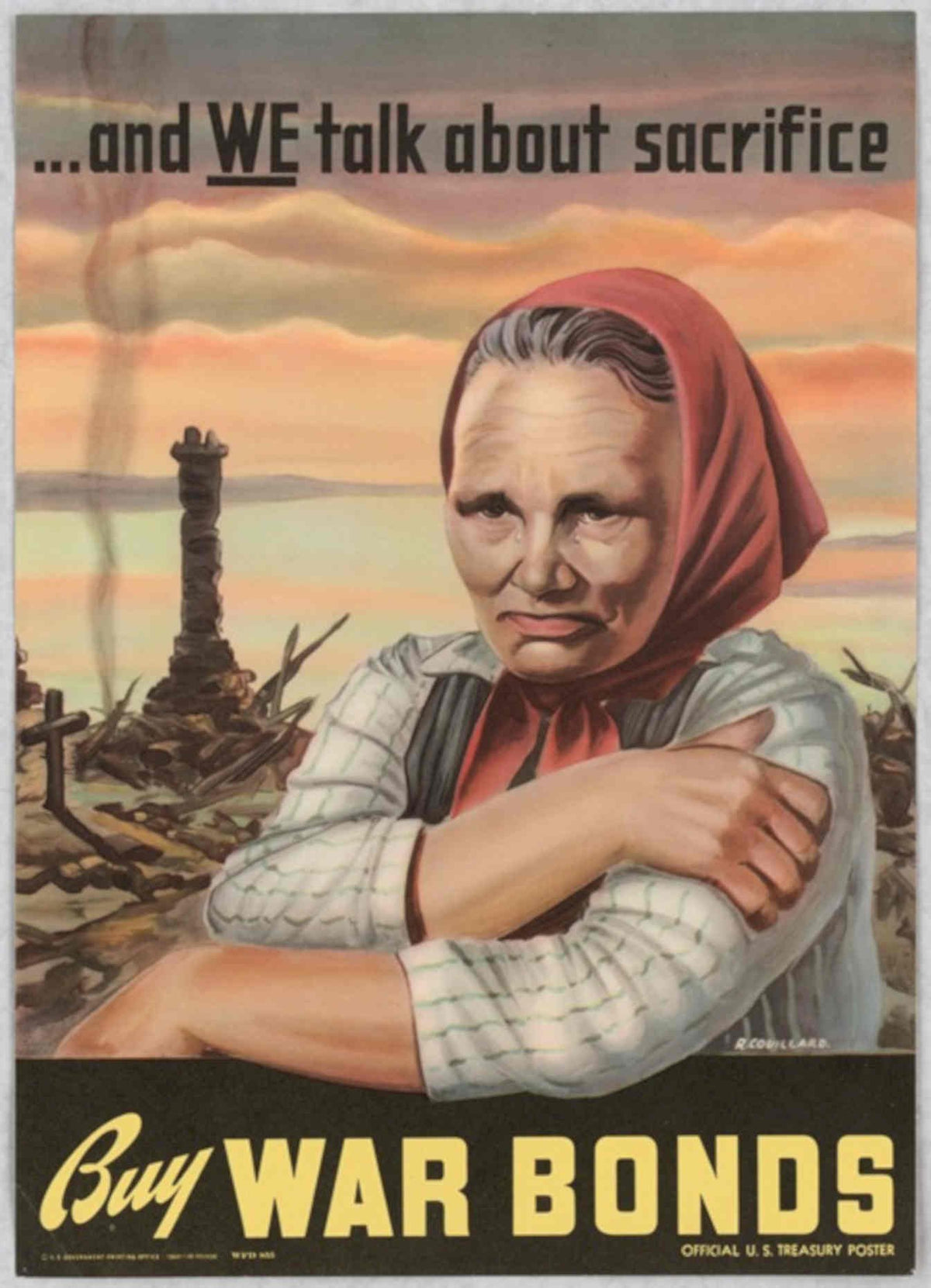 Treasury Woman Crosses American World War II Advert Poster