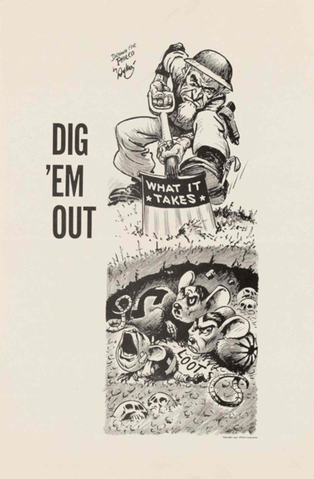 Trench Soldiers Loot American World War II Advert Poster