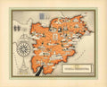 Trentino Venezia Map Vintage Retro Advert Poster