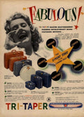 Tri Taper Luggage 1950s Vintage Retro Advert Poster