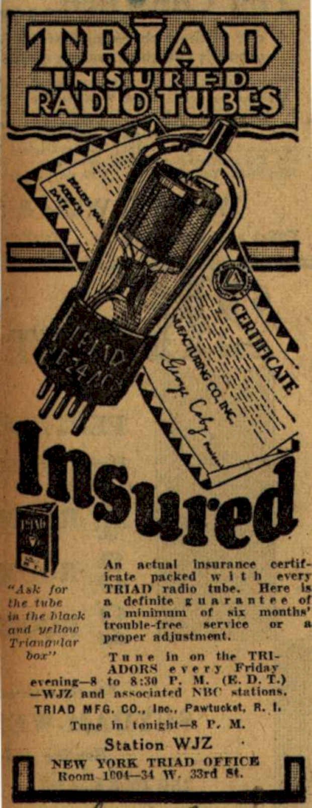 Triad Radio Tubes Vintage Retro Advert Ads A4 Photo Print