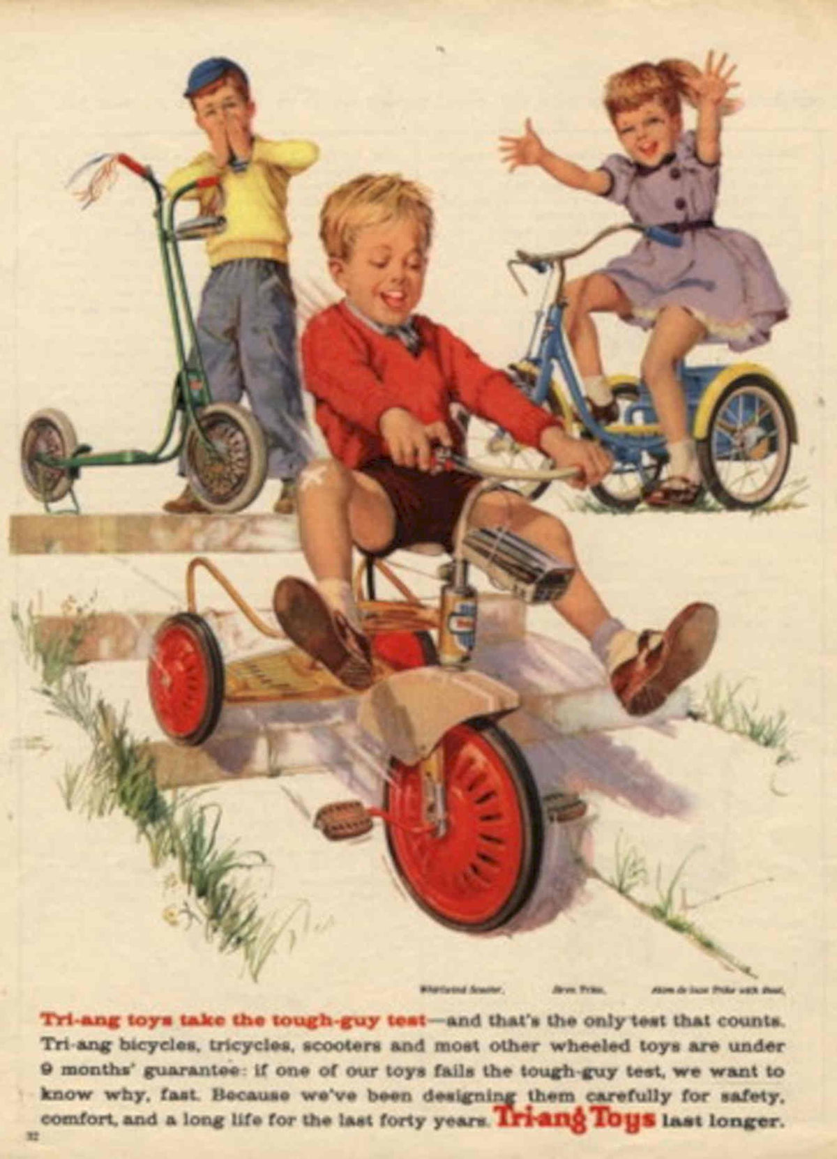Triang Toys Bikes 1950s Vintage Retro Advert Poster