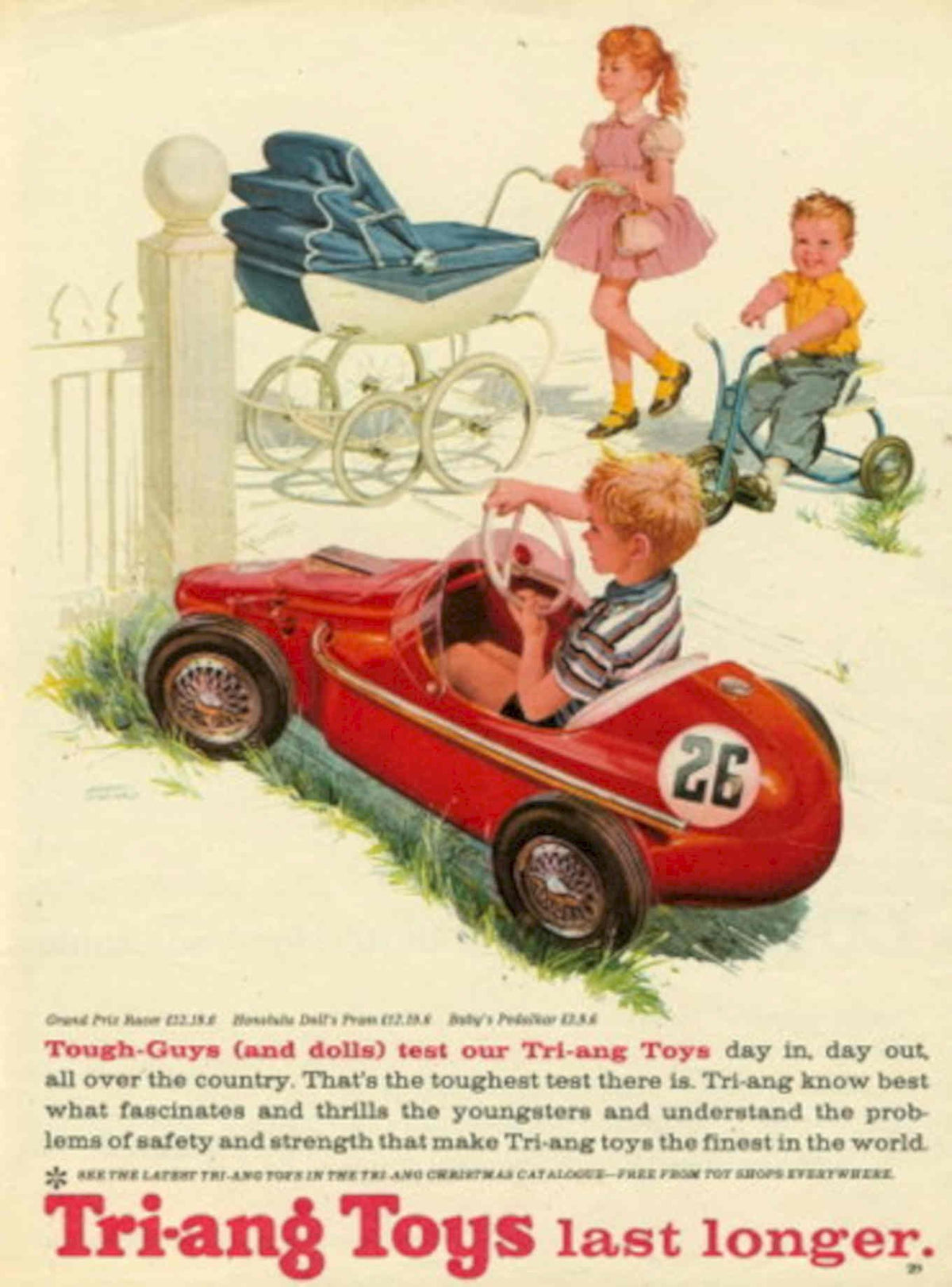 Triang Toys Kart 1950s Vintage Retro Advert Poster
