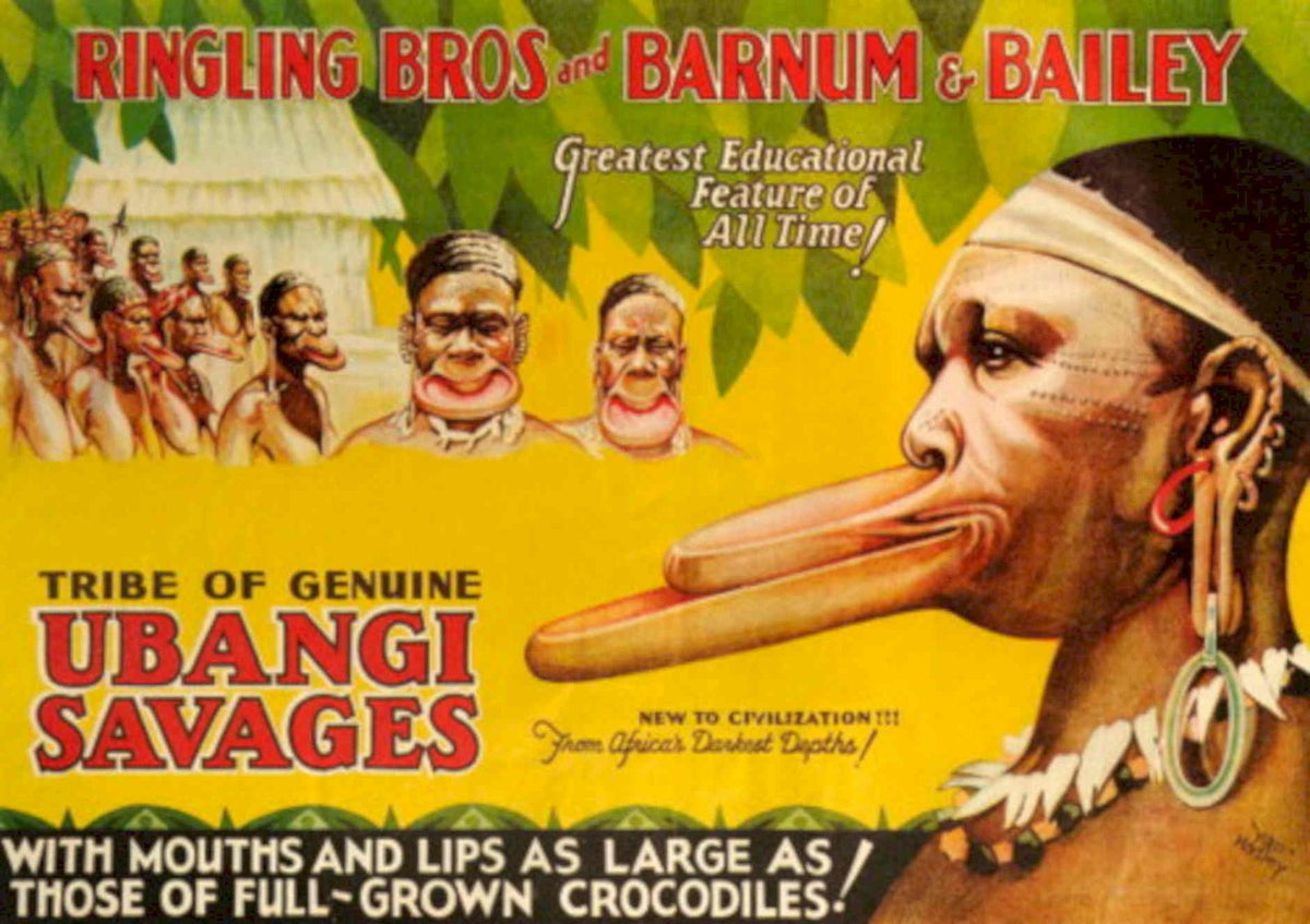 Tribe Savages Ringling 1930s Vintage Retro Advert Poster