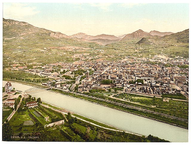 Trient general view Tyrol Vintage A4 Photo Print