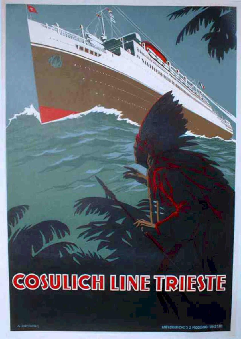 Trieste Cosulich Seas 2 Vintage Retro Advert Ads A4 Photo Print