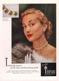 Trifari Jewelry Gems 1940s Vintage Retro Advert Poster