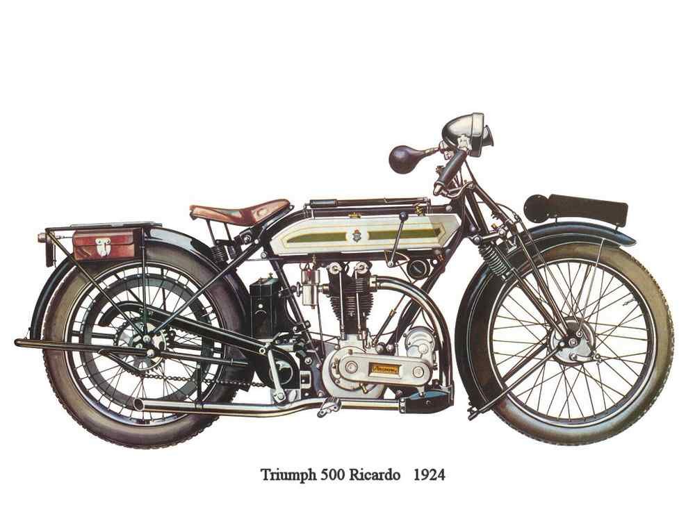 Triumph 500 Ricardo 1924 motorbike A4 Photo Print