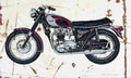 Triumph 650 Bonneville 1970 Aged Vintage A4 Photo Print