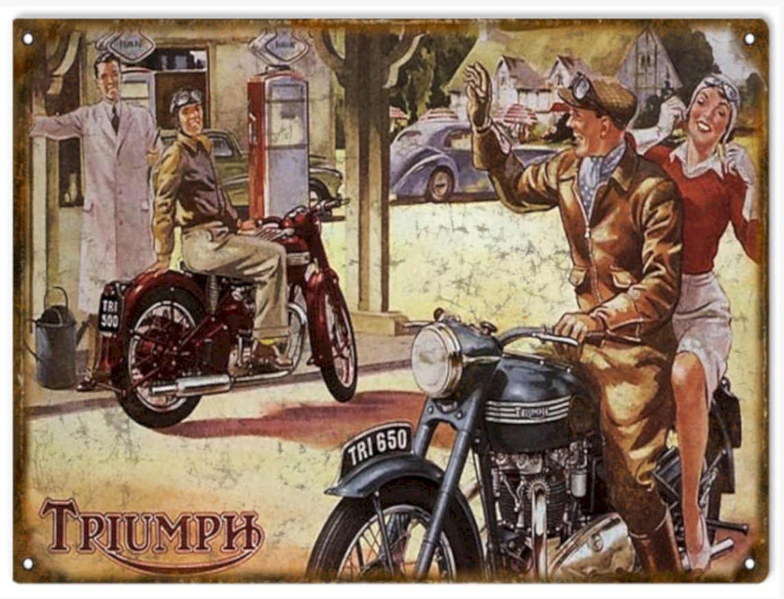 Triumph 650 Classic Vintage Retro Advert Ads A4 Photo Print