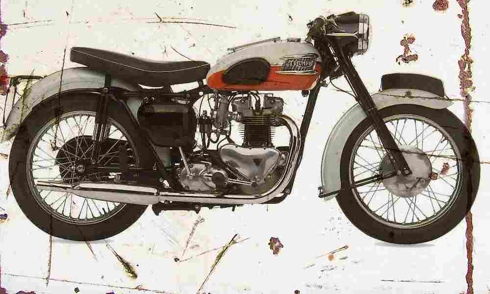 Triumph Bonneville 1959 Aged Vintage A4 Photo Print