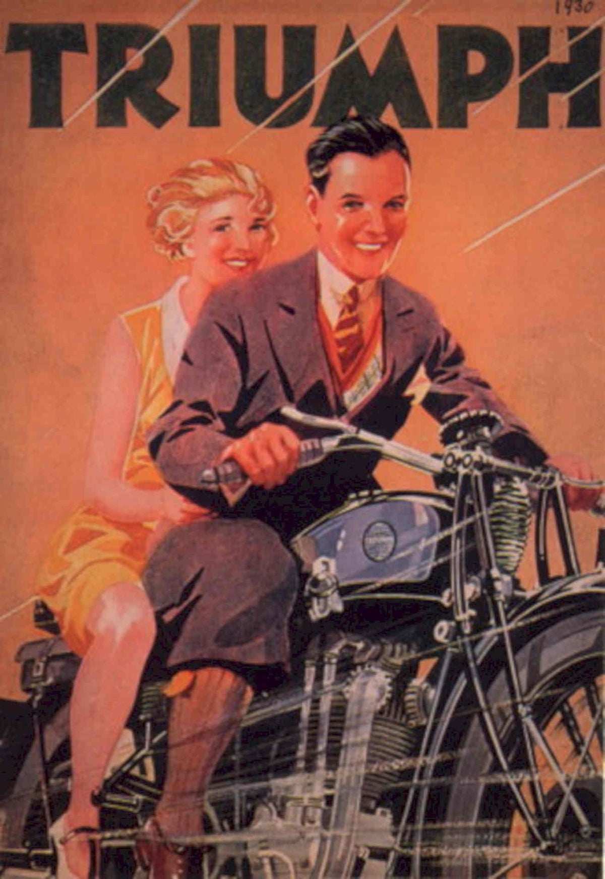 Triumph Motorcycle 1930 1930s Vintage Retro Advert Poster
