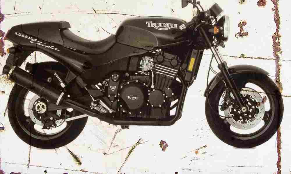 Triumph SpeedTriple 1994 Aged Vintage A4 Photo Print