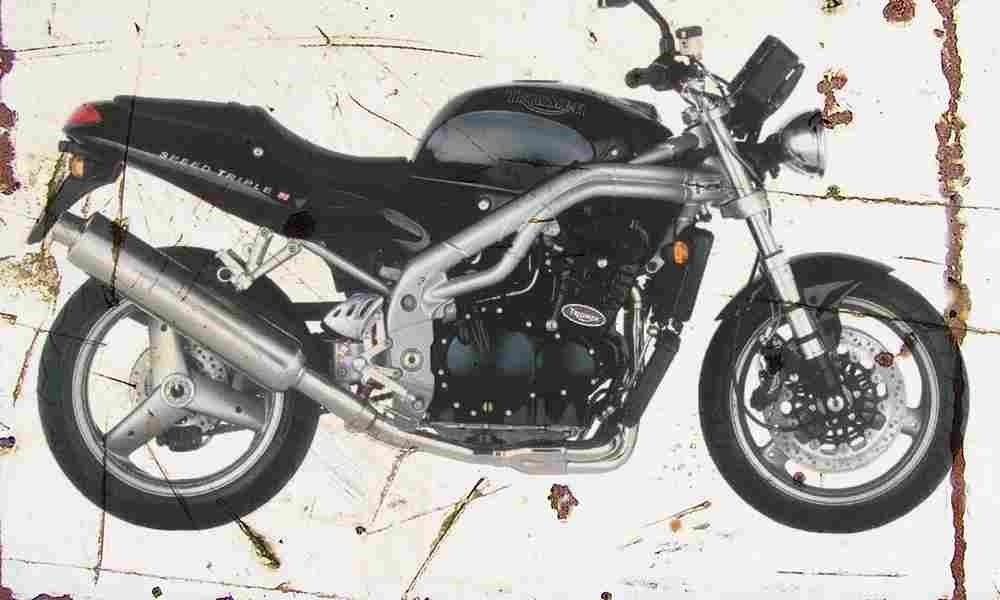 Triumph SpeedTriple 2000 Aged Vintage A4 Photo Print