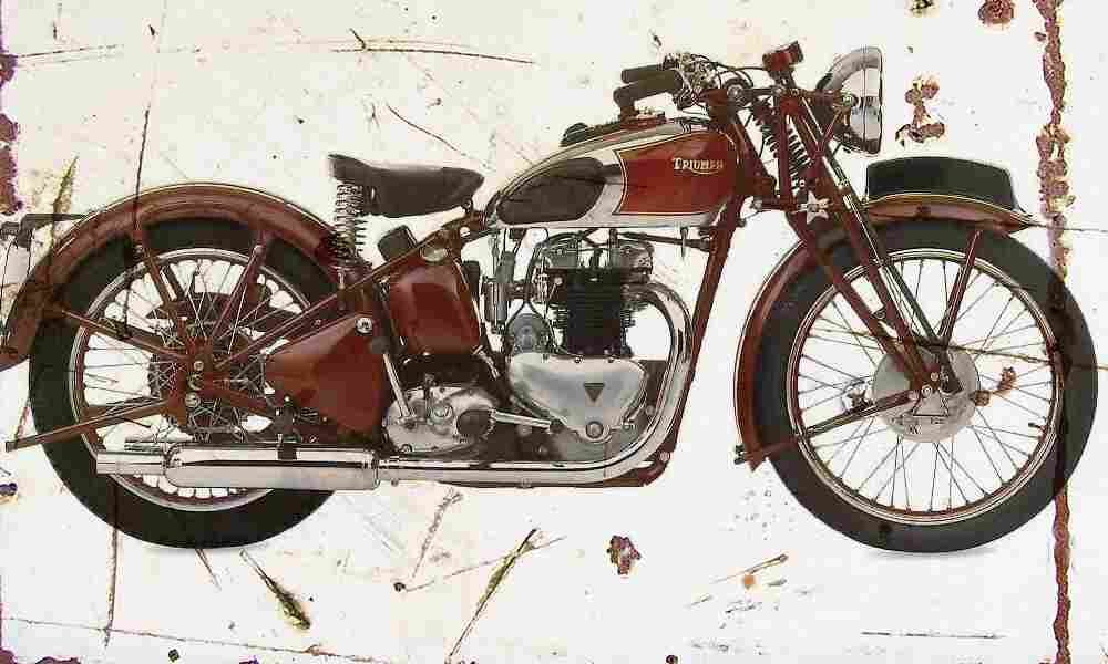 Triumph SpeedTwin 1939 Aged Vintage A4 Photo Print