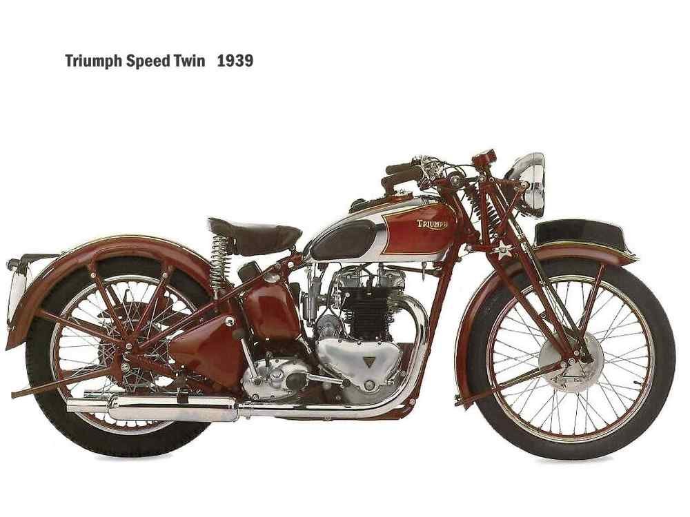 Triumph SpeedTwin 1939 motorbike A4 Photo Print