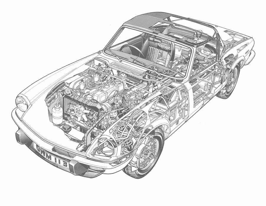 Triumph Spitfire cutaway A4 Photo Print