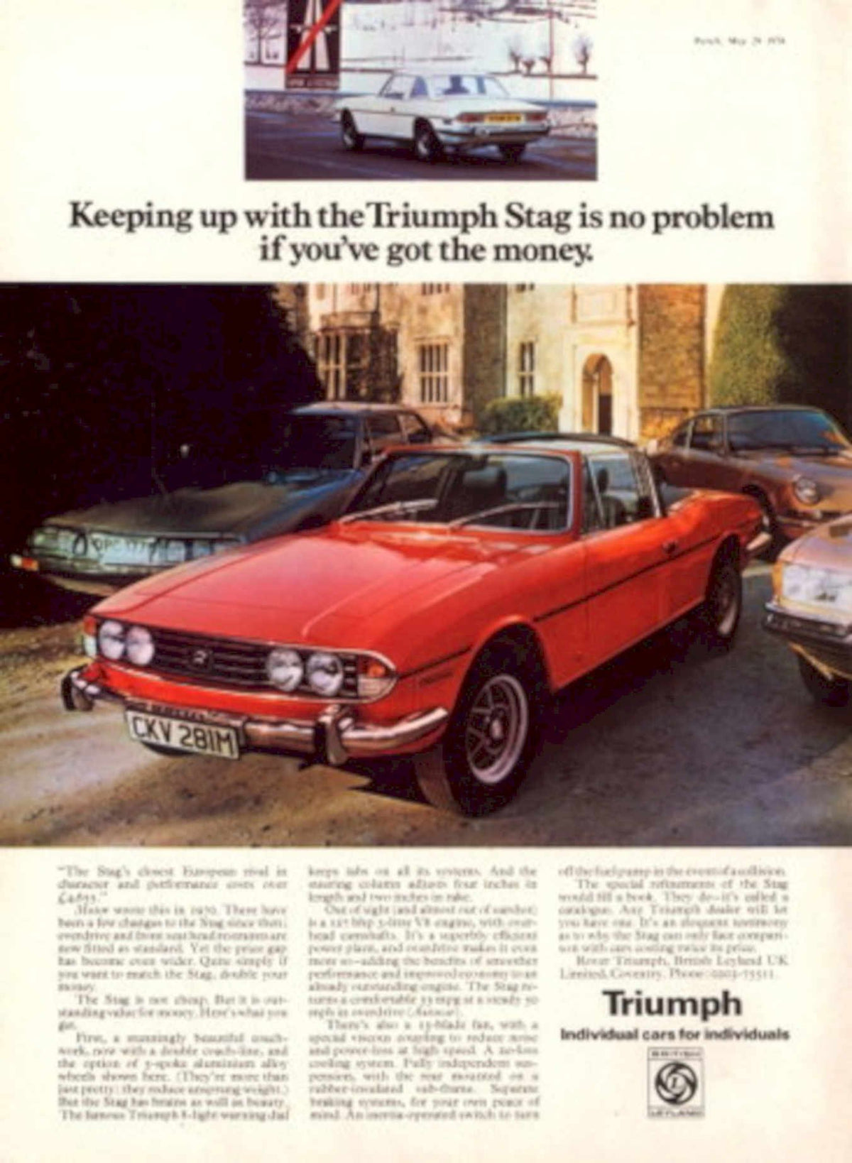 Triumph Stag Coupe 1 1970s Vintage Retro Advert