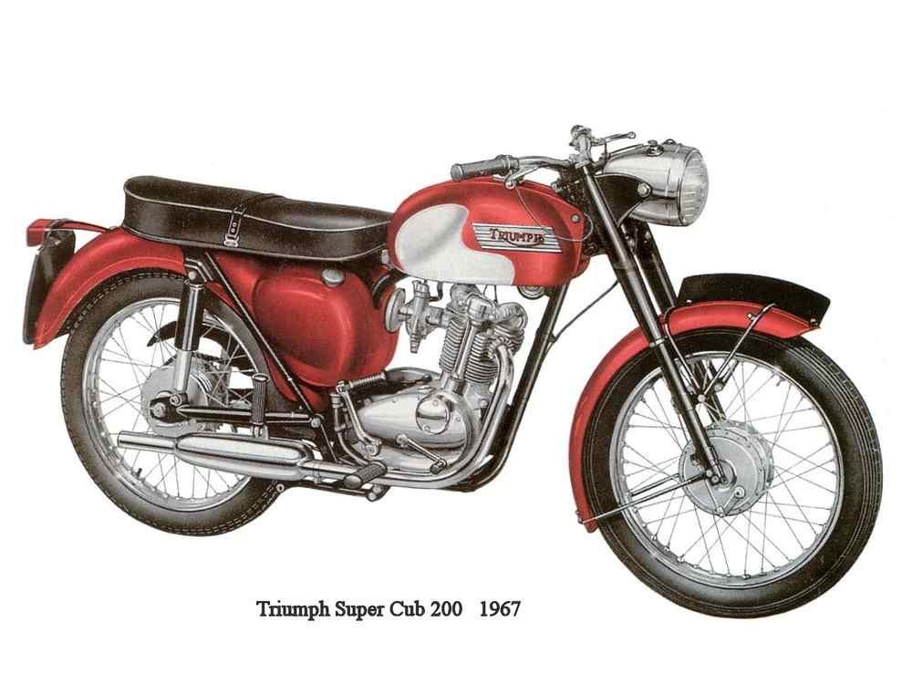Triumph SuperCub200 1967 motorbike A4 Photo Print
