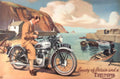 Triumph T100 Coast 1930s Vintage Retro Advert Poster