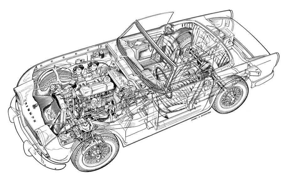 Triumph TR4 cutaway A4 Photo Print