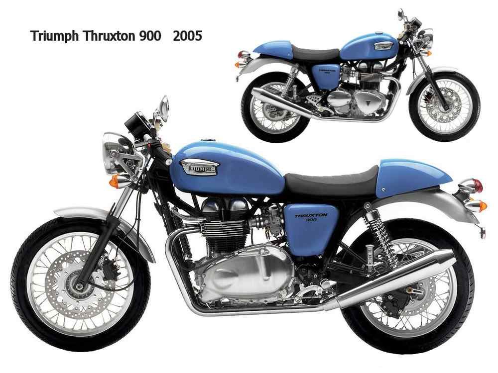 Triumph Thruxton900 2005 motorbike A4 Photo Print