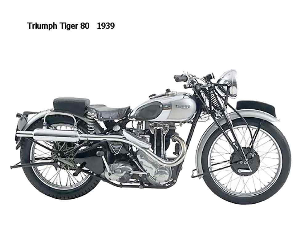 Triumph Tiger80 1939 motorbike A4 Photo Print