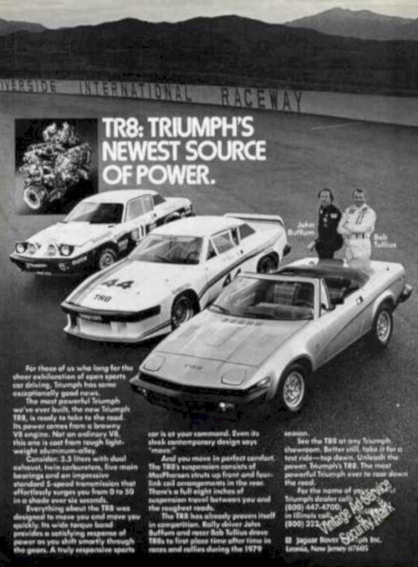 Triumph Tr8 Raceway Vintage Retro Advert Ads A4 Photo Print