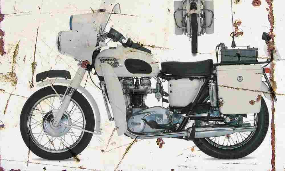 Triumph police 1966 Aged Vintage A4 Photo Print
