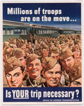 Troops Train Soldiers American World War II Advert Poster