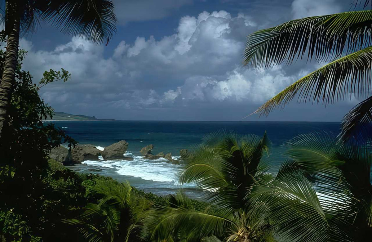 Tropical Coastline Stlucia A4 Photo Print