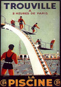 Trouville Piscine Sn Vintage Retro Advert Ads A4 Photo Print