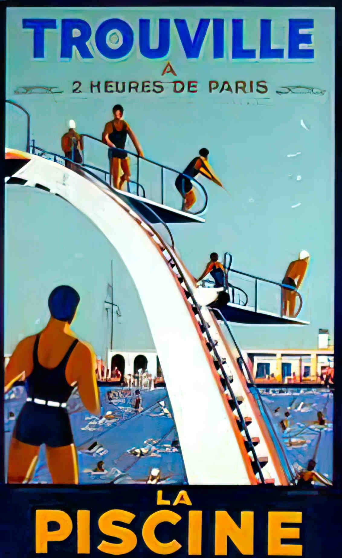 TrouvillePiscine Advert A4 Photo Print