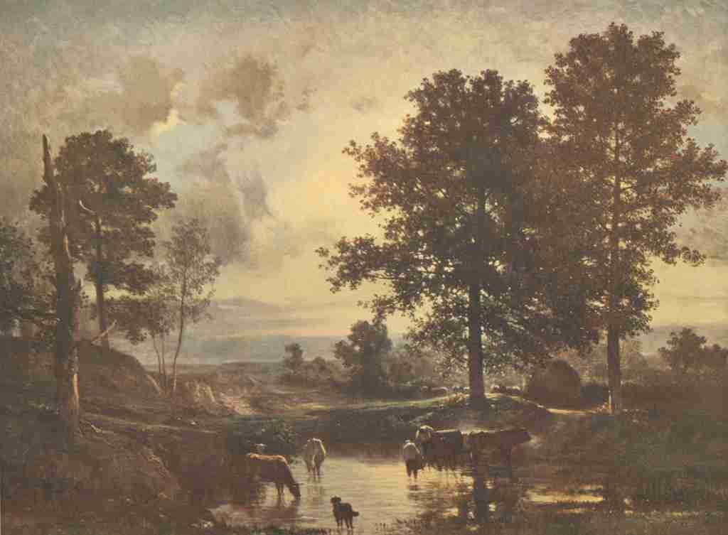 Troyon Constant 1810 1865 1913 Watering Cattle A4 Photo Print