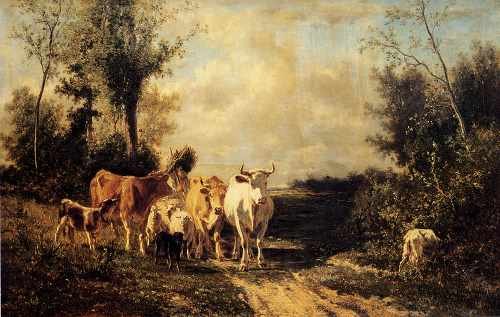 Troyon Constant Returning From Pasture A4 Photo Print