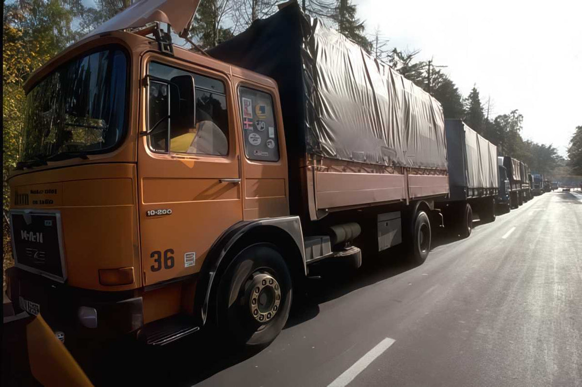 Truck Convoy Europe A4 Photo Print