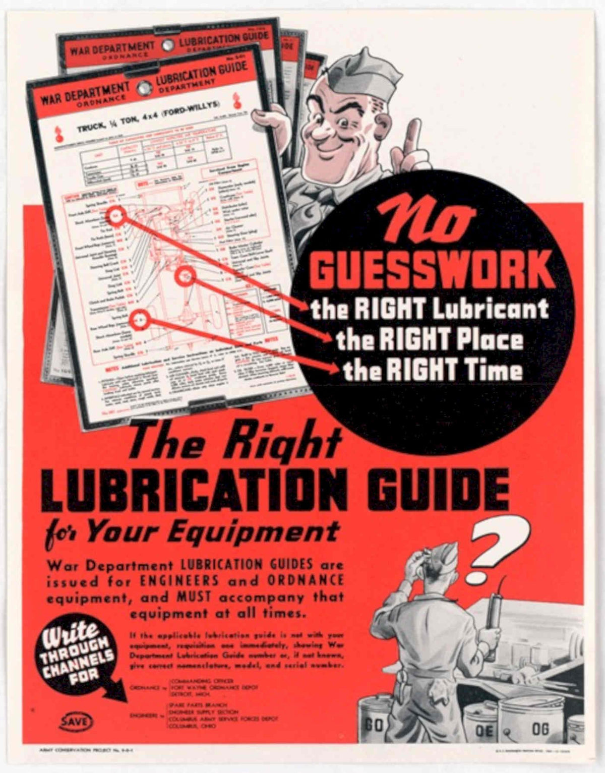 Truck Lubrication Guide American World War II Advert Poster