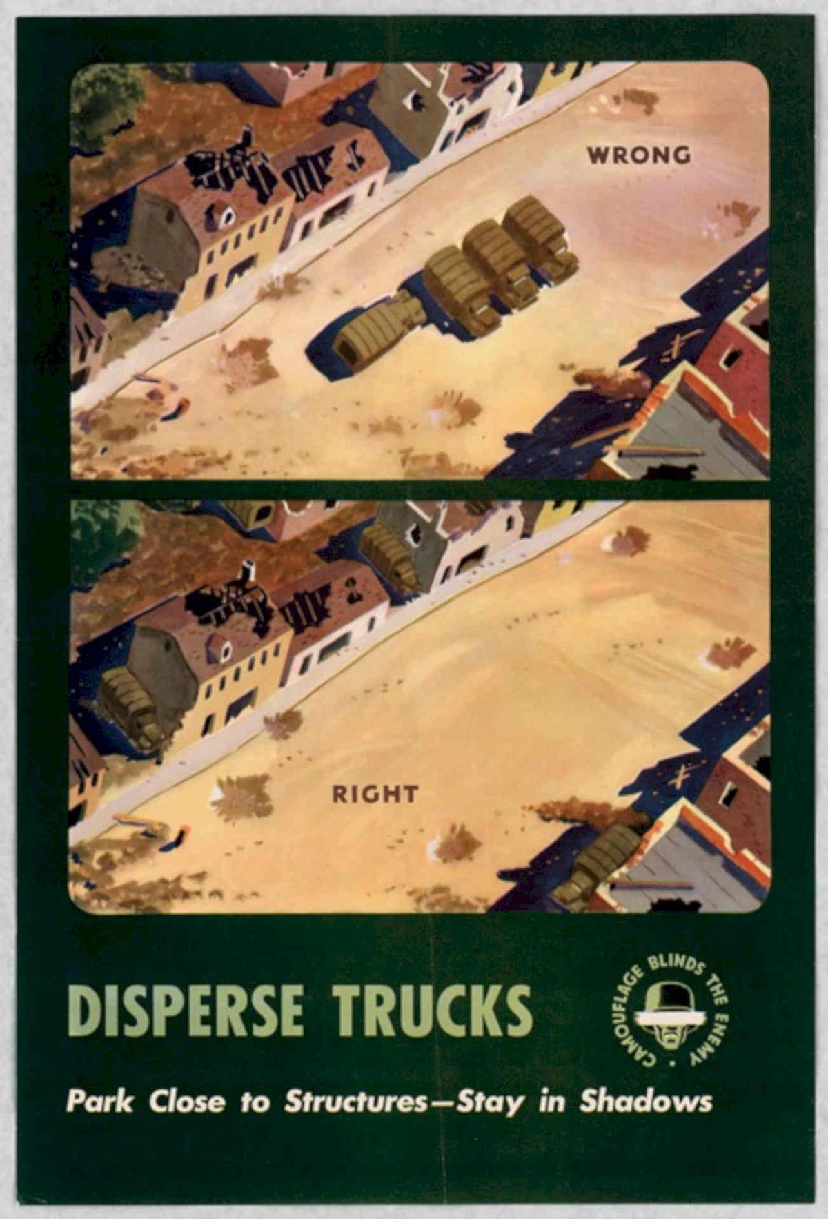 Trucks Dispersed Shadows American World War II Advert Poster