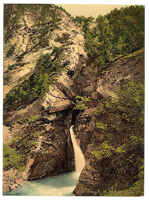 Trummelbach Fall II Bernese Oberland Vintage A4 Photo Print