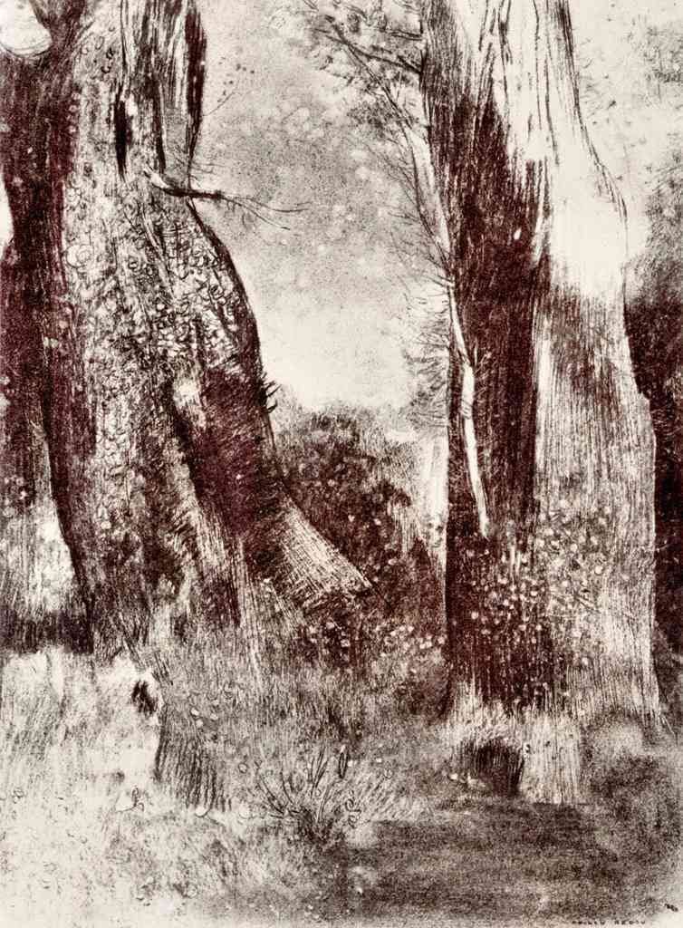 Trunks In The Forest Odilon Redon Symbolism A4 Photo Print