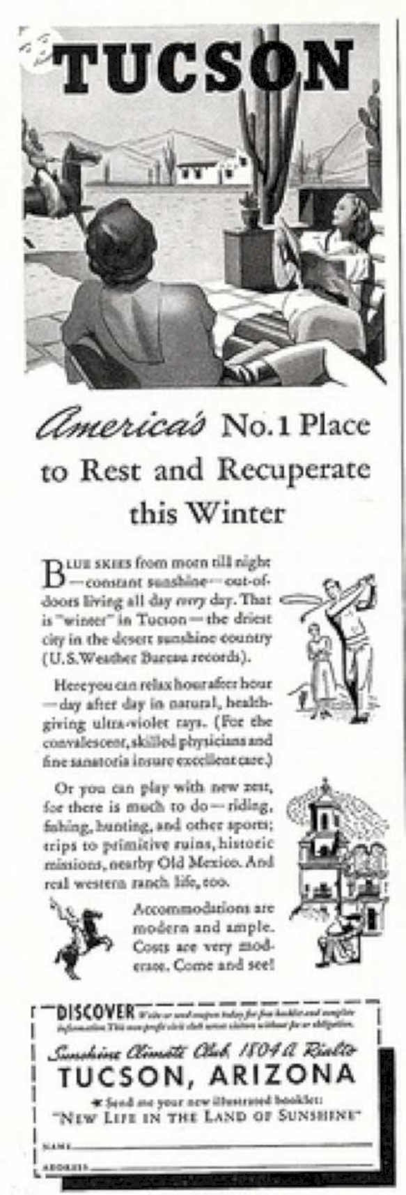 Tucson Patio Winter Vintage Retro Advert Ads A4 Photo Print