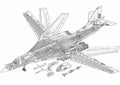 Tupolev Tu 160 cutaway A4 Photo Print