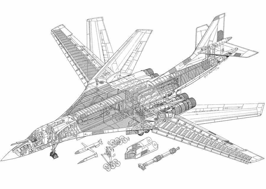Tupolev Tu 160 cutaway A4 Photo Print