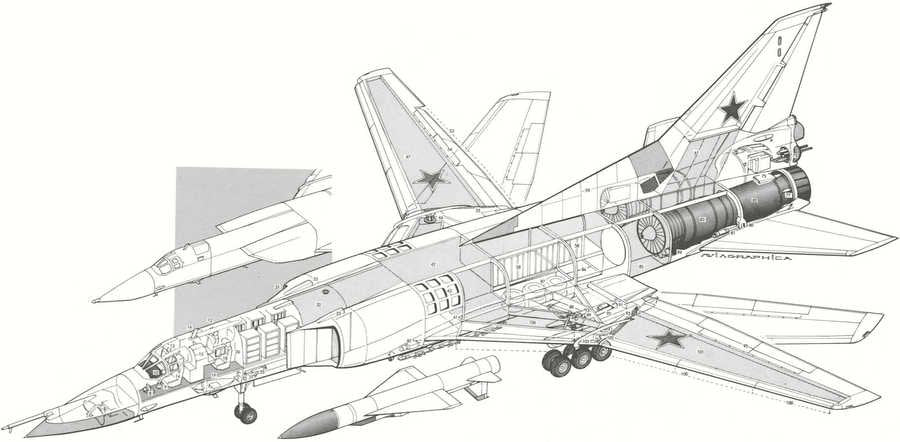 Tupolev Tu 22 cutaway A4 Photo Print
