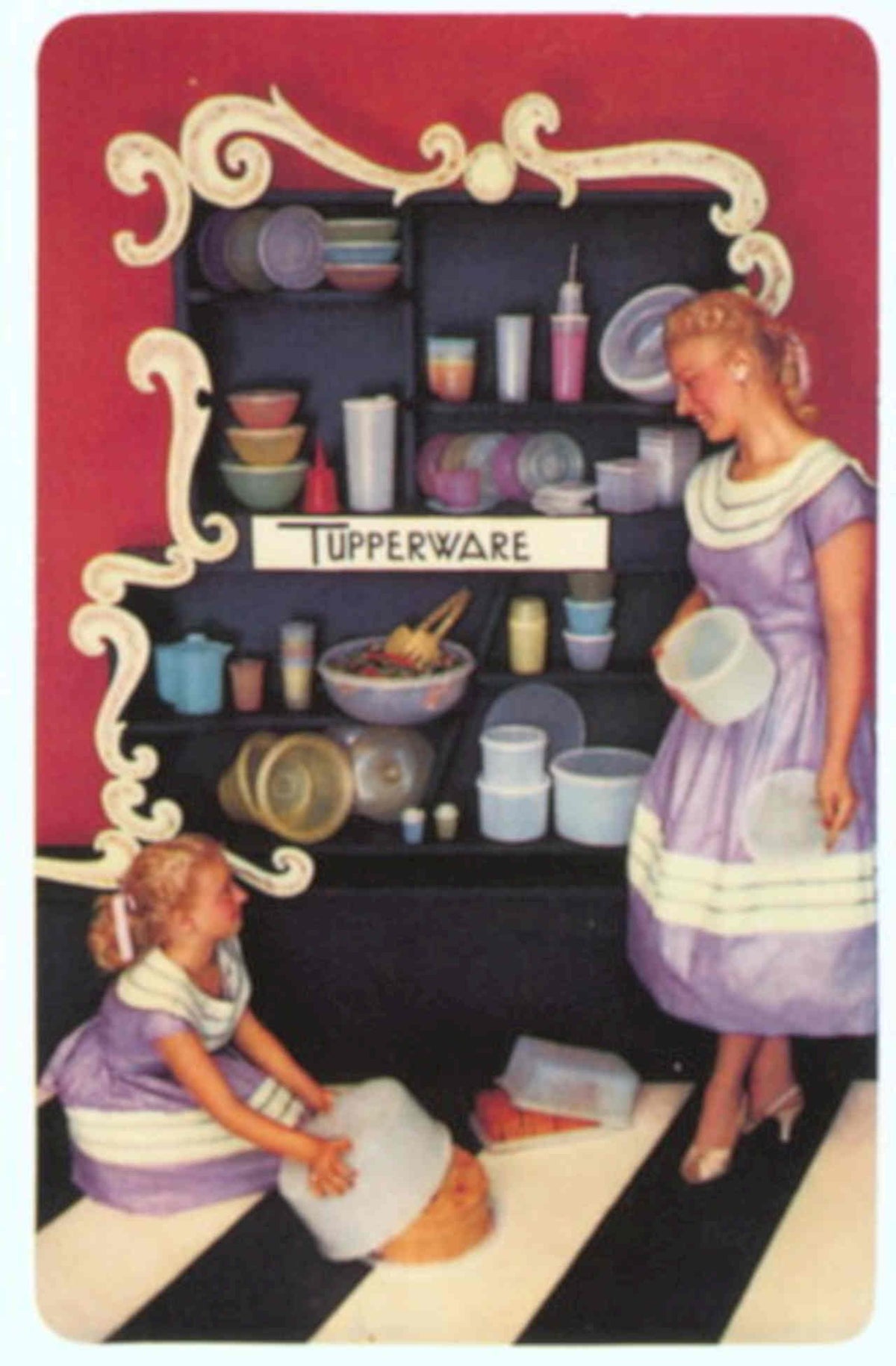 Tupperware Shelving Units 1950s Vintage Retro Advert Poster