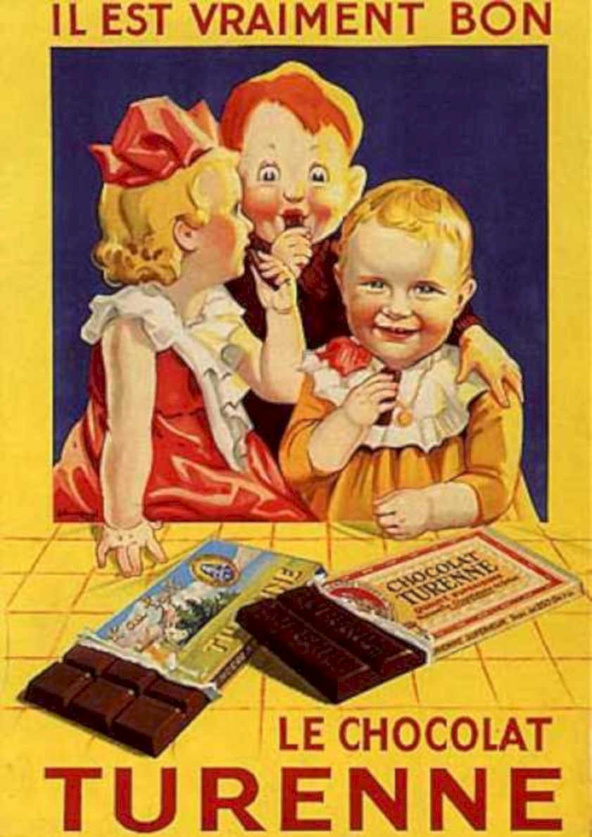 Turenne Chocolate Children Vintage Retro Advert Ads A4 Photo Print